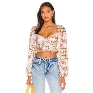 For Love & Lemons Marissa Crop Top in Multi.